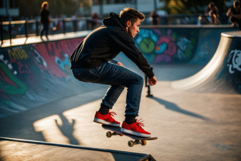 Physics of takeoff timing boosts skateboarding jump skills